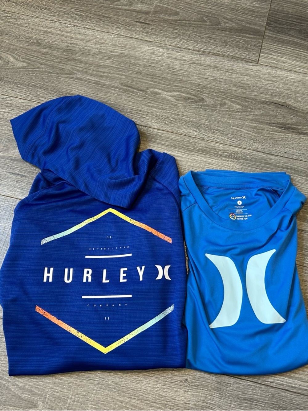 Hurley Blue Graphic Hoodie and Logo Tee Set